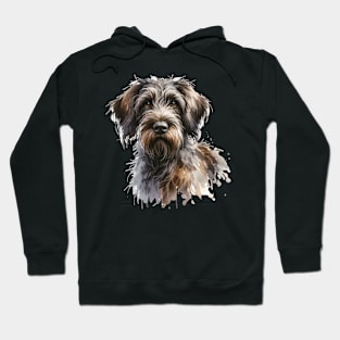 Wirehaired Pointing Griffons Watercolor Painting - Beautiful Dog Hoodie